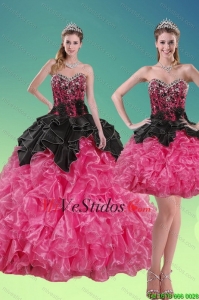 2015 nuevo estilo y acc y Ruffles membrillo vestidos en Multi Color
