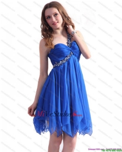 Perfect Blue de un hombro vestidos de baile con las colmenas