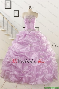 2015 maravilloso lila Vestidos de quinceañera con Volantes Apliques y Volantes