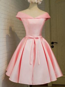 vestido de fiesta de la boda de la correa bebé rosa con cordones hasta 3 4 longitud longitud de la rodilla de la manga