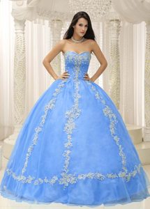 Azul Dulceheart Y Beaded Decorate para 2015 Vestido De Quinceañera